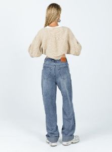 Zeira Wide Leg Jeans Mid Wash Denim sold by Princess Polly