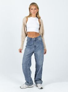 Zeira Wide Leg Jeans Mid Wash Denim sold by Princess Polly