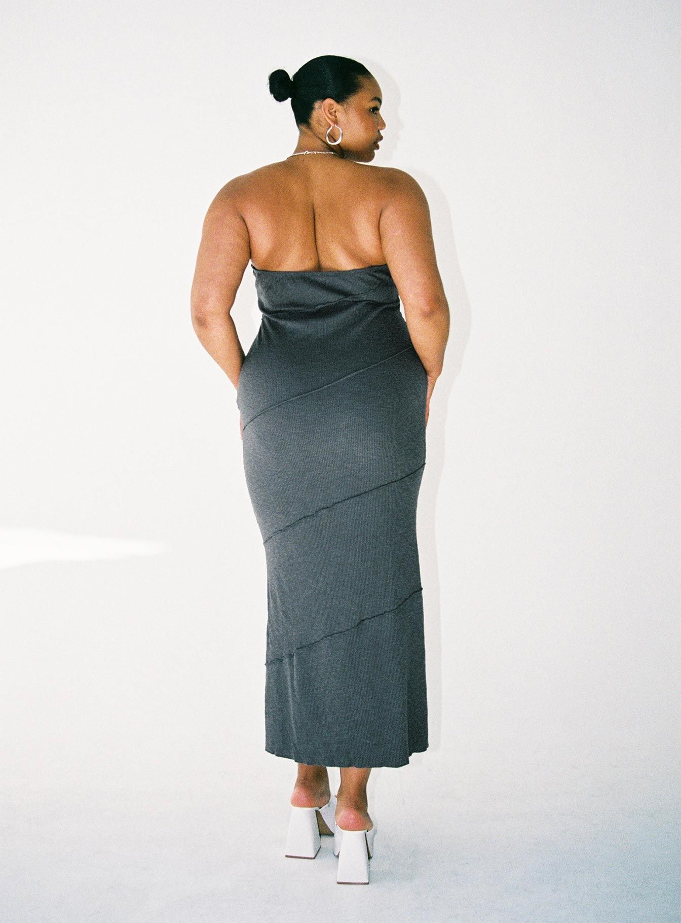 Oscar Midi Dress Grey Curve sold by Princess Polly product image thumbnail 4
