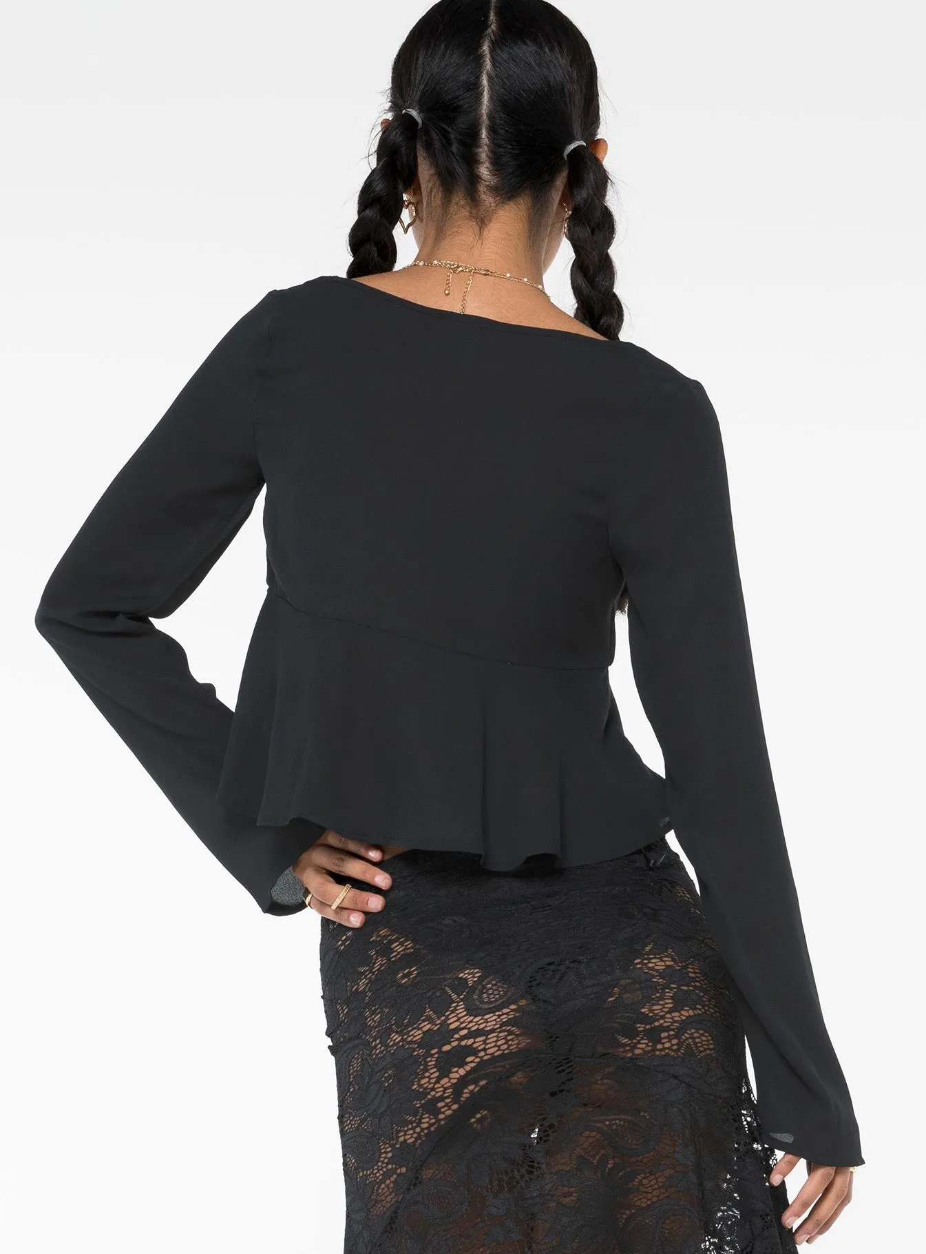 Godet Top Black sold by Princess Polly product image thumbnail 5