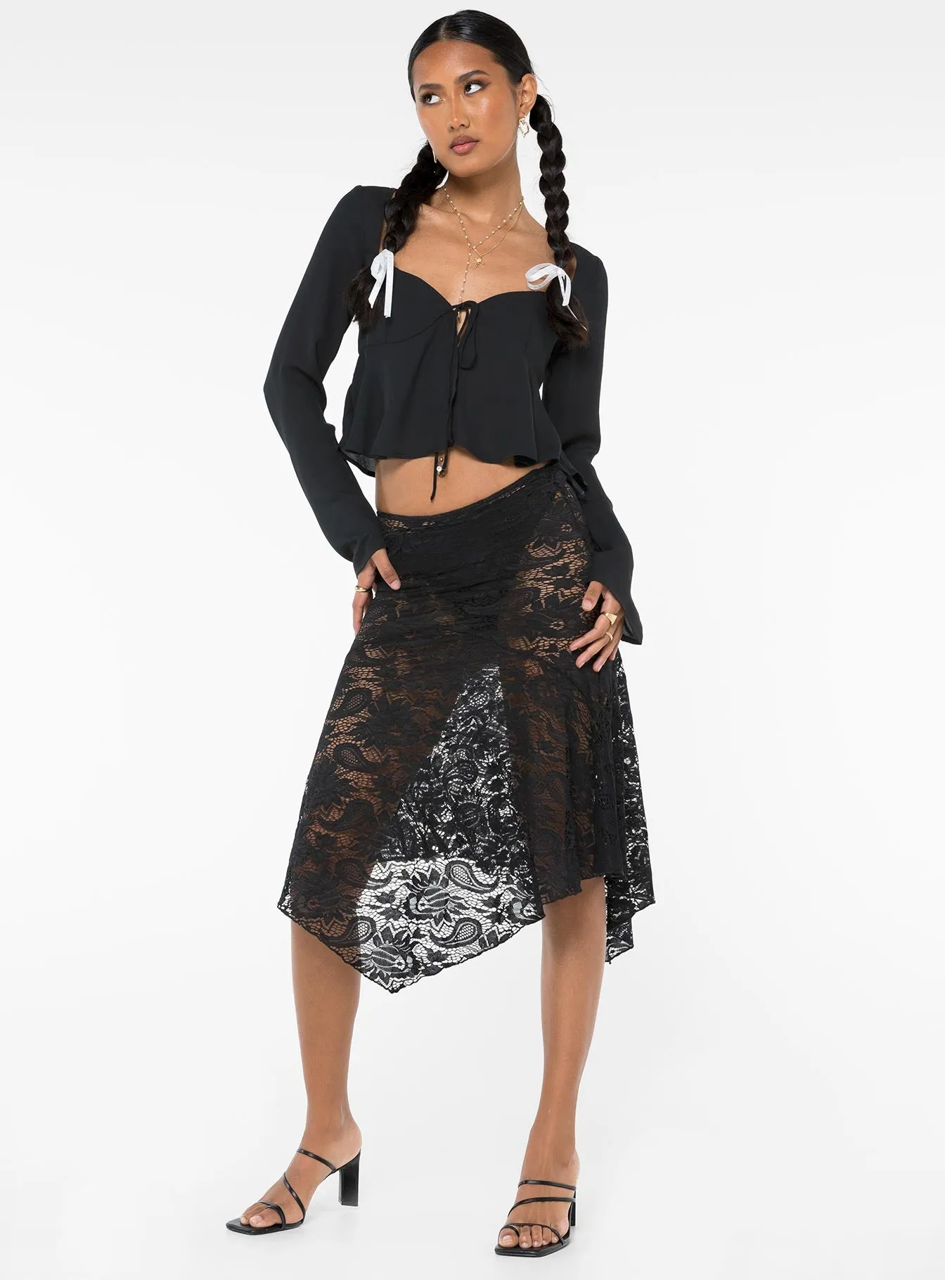 Godet Top Black sold by Princess Polly product image thumbnail 3