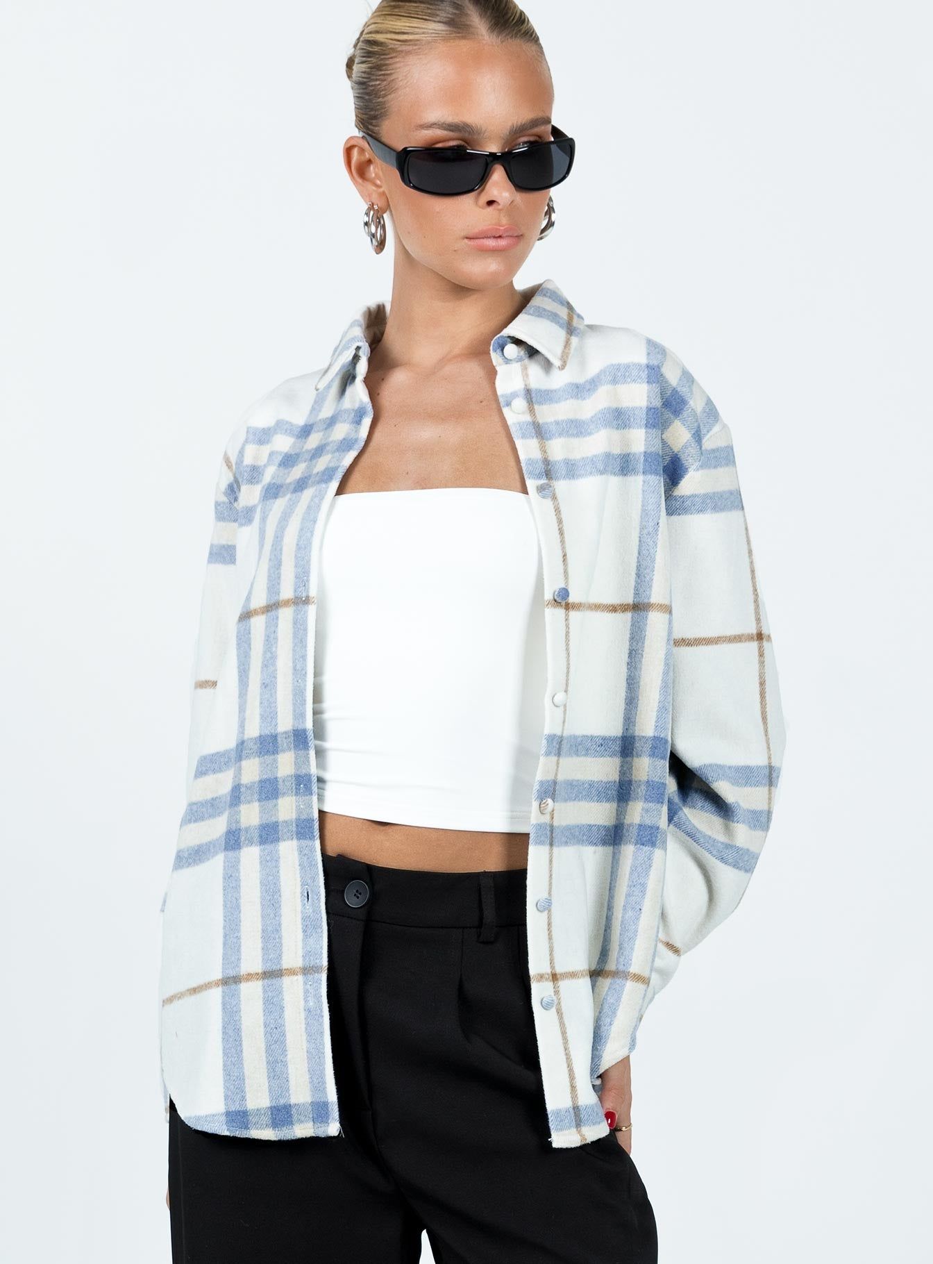 Mcormick Shirt White / Blue sold by Princess Polly product image thumbnail 2