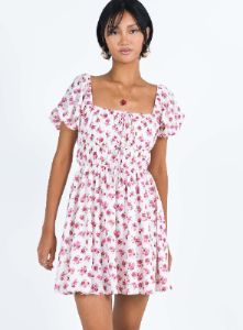 Kenny Mini Dress Pink Floral sold by Princess Polly
