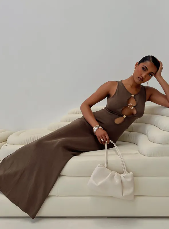 Sanur Maxi Dress Brown sold by Princess Polly