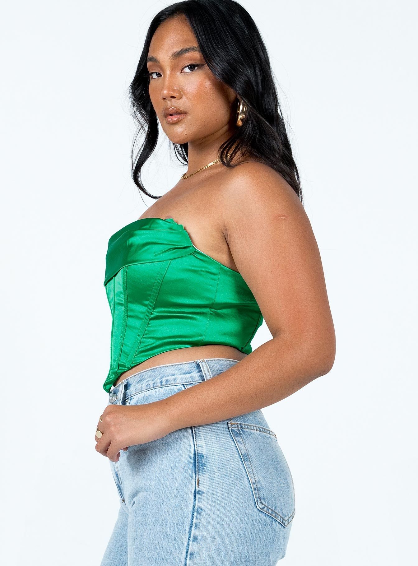 Buckner Strapless Top Green sold by Princess Polly product image thumbnail 4