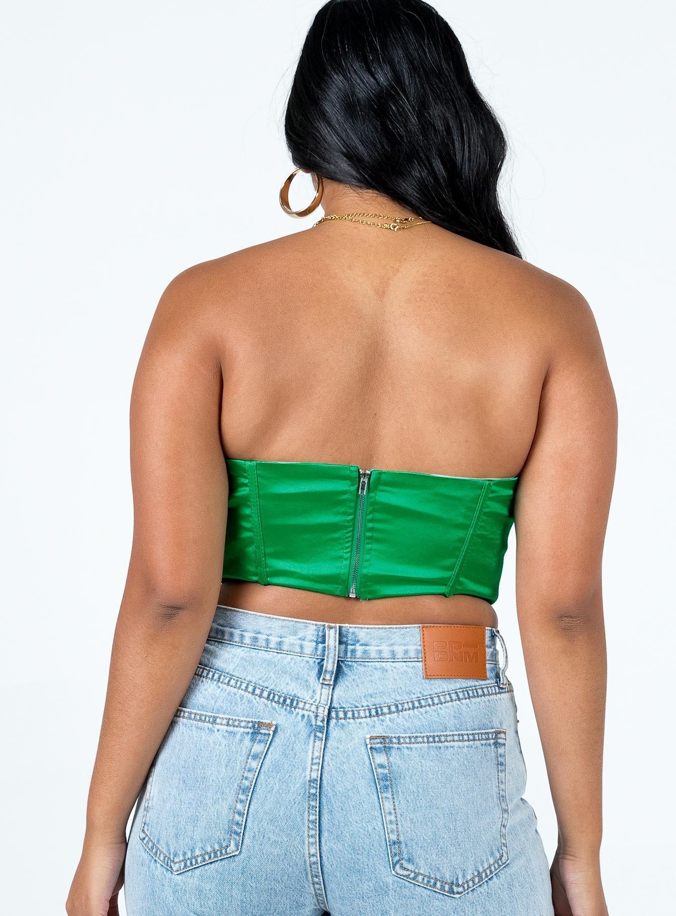 Buckner Strapless Top Green sold by Princess Polly product image thumbnail 5