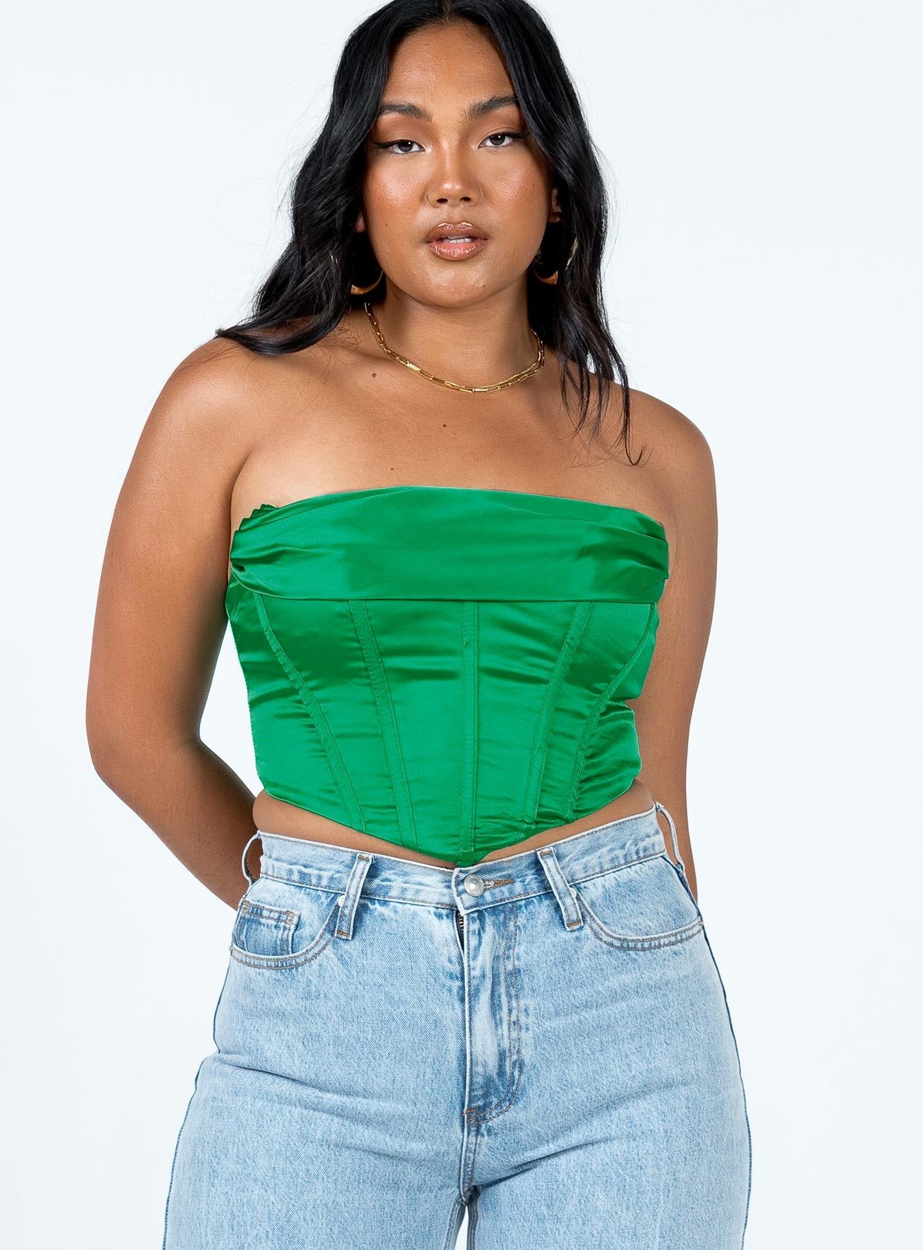 Buckner Strapless Top Green sold by Princess Polly product image thumbnail 2