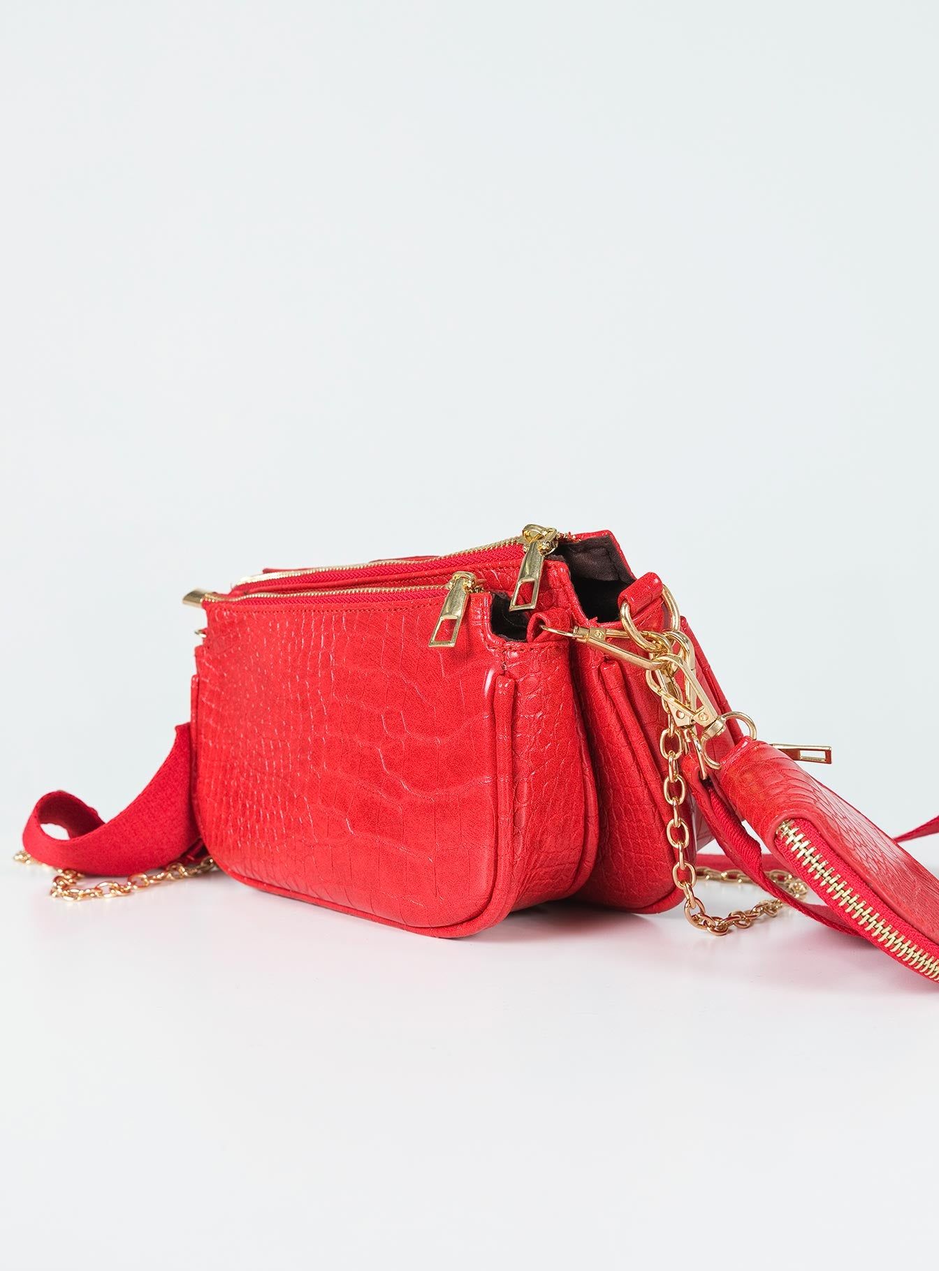 Harvey Croc Multi Pocket Bag Red sold by Princess Polly product image thumbnail 3