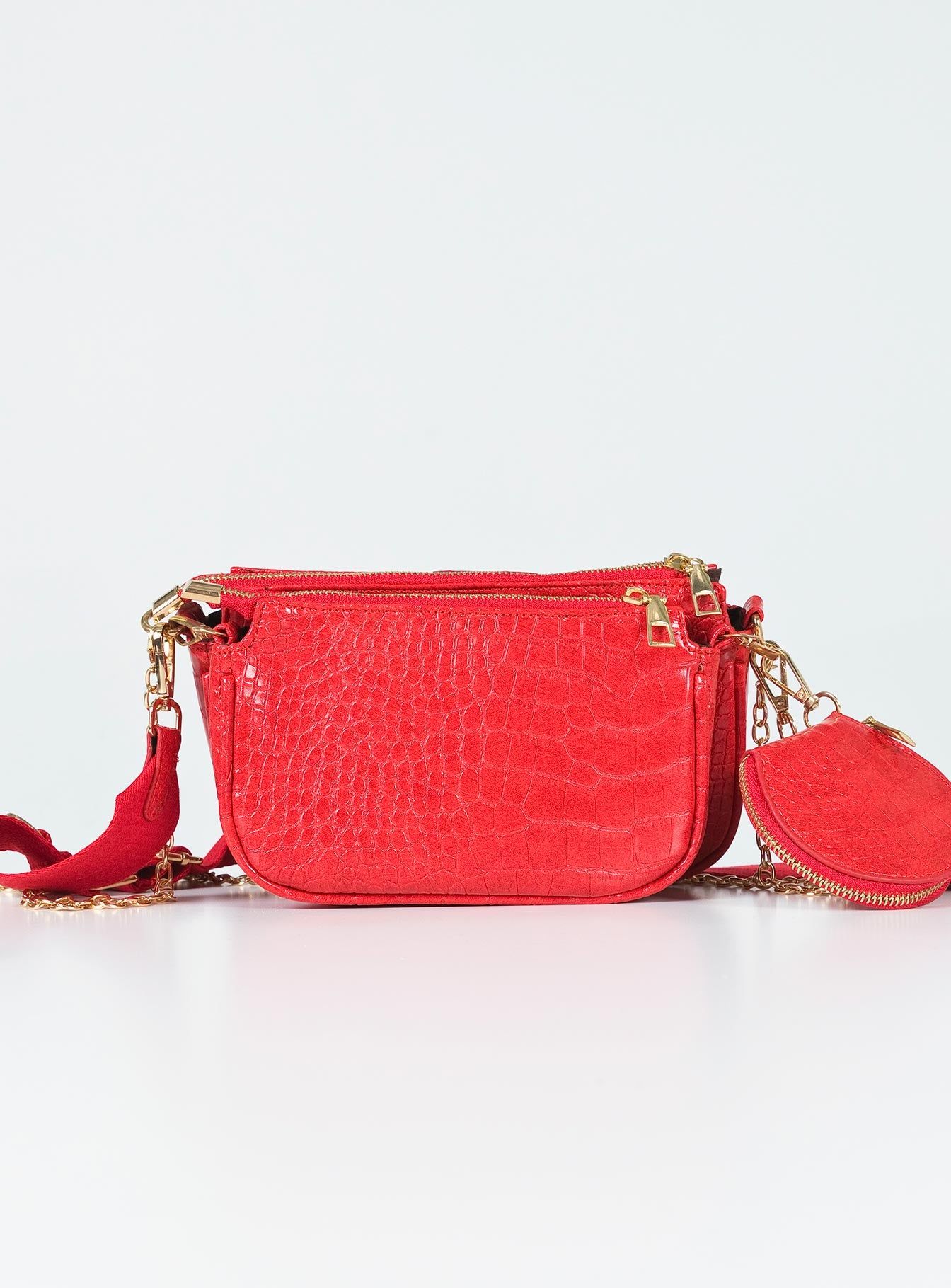 Harvey Croc Multi Pocket Bag Red sold by Princess Polly product image thumbnail 2