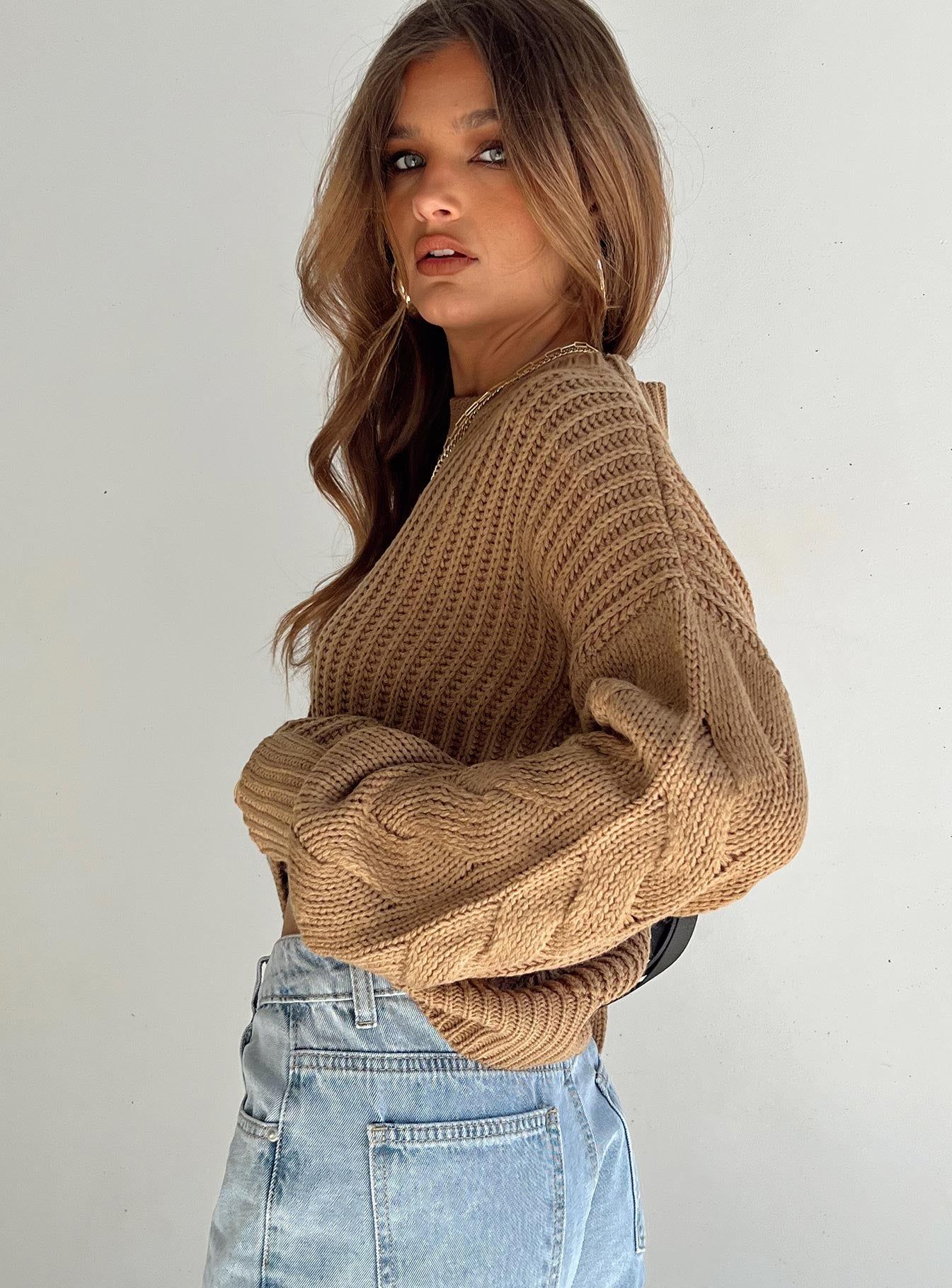 Saffron Sweater Tan sold by Princess Polly product image thumbnail 4