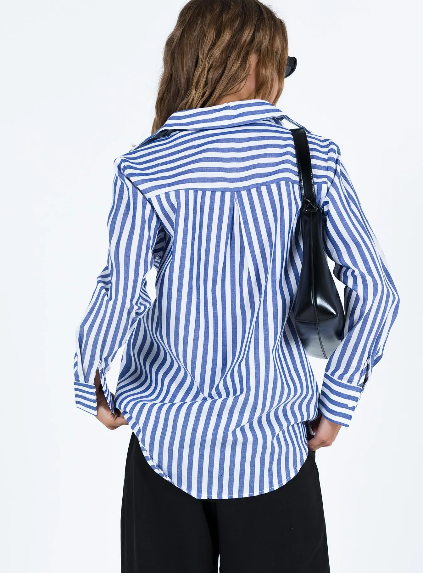 Shaylan Stripe Shirt Blue sold by Princess Polly product image thumbnail 5