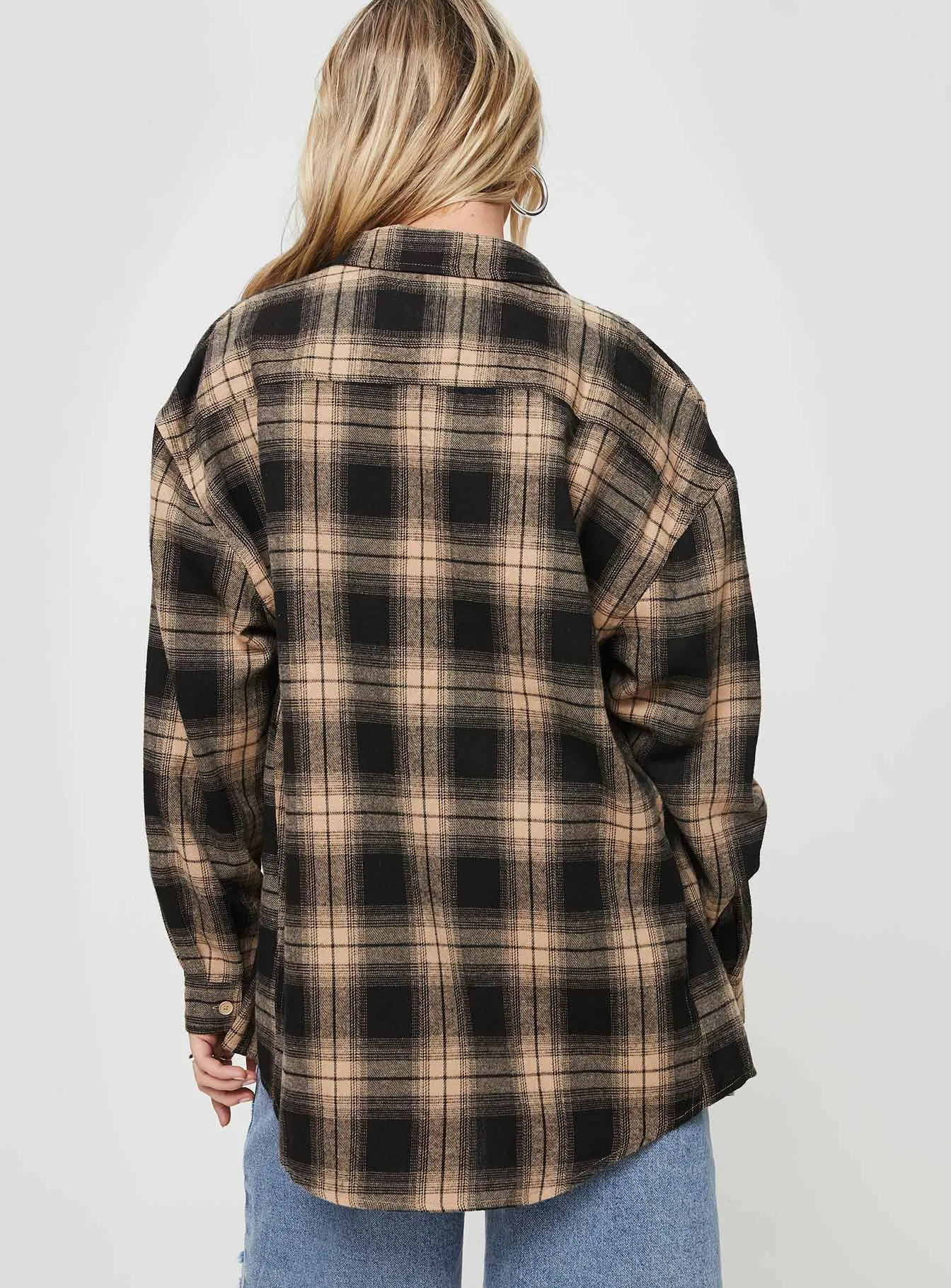 Waver Shirt Black / Orange Check sold by Princess Polly product image thumbnail 5