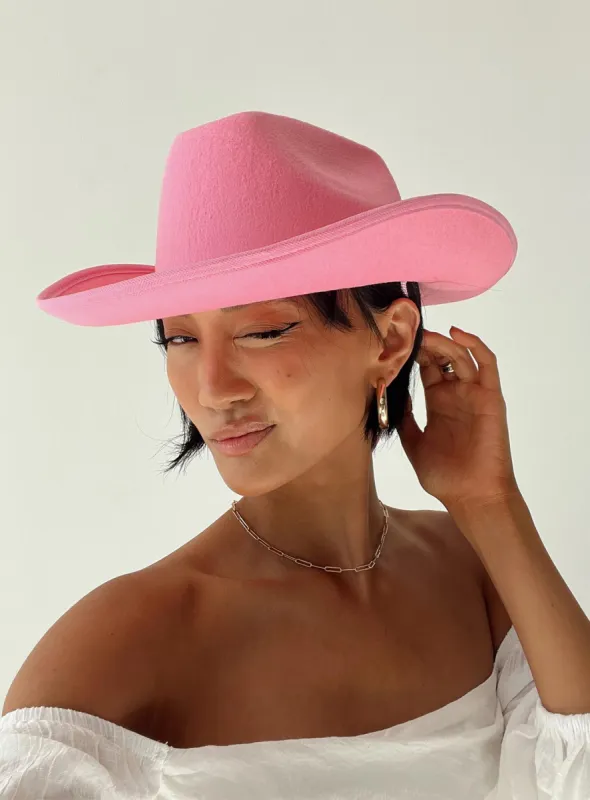 Coulson Cowboy Hat Pink sold by Princess Polly