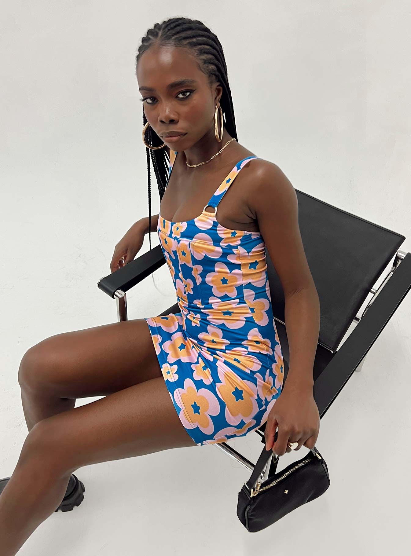 Gracen Mini Dress Blue Multi sold by Princess Polly