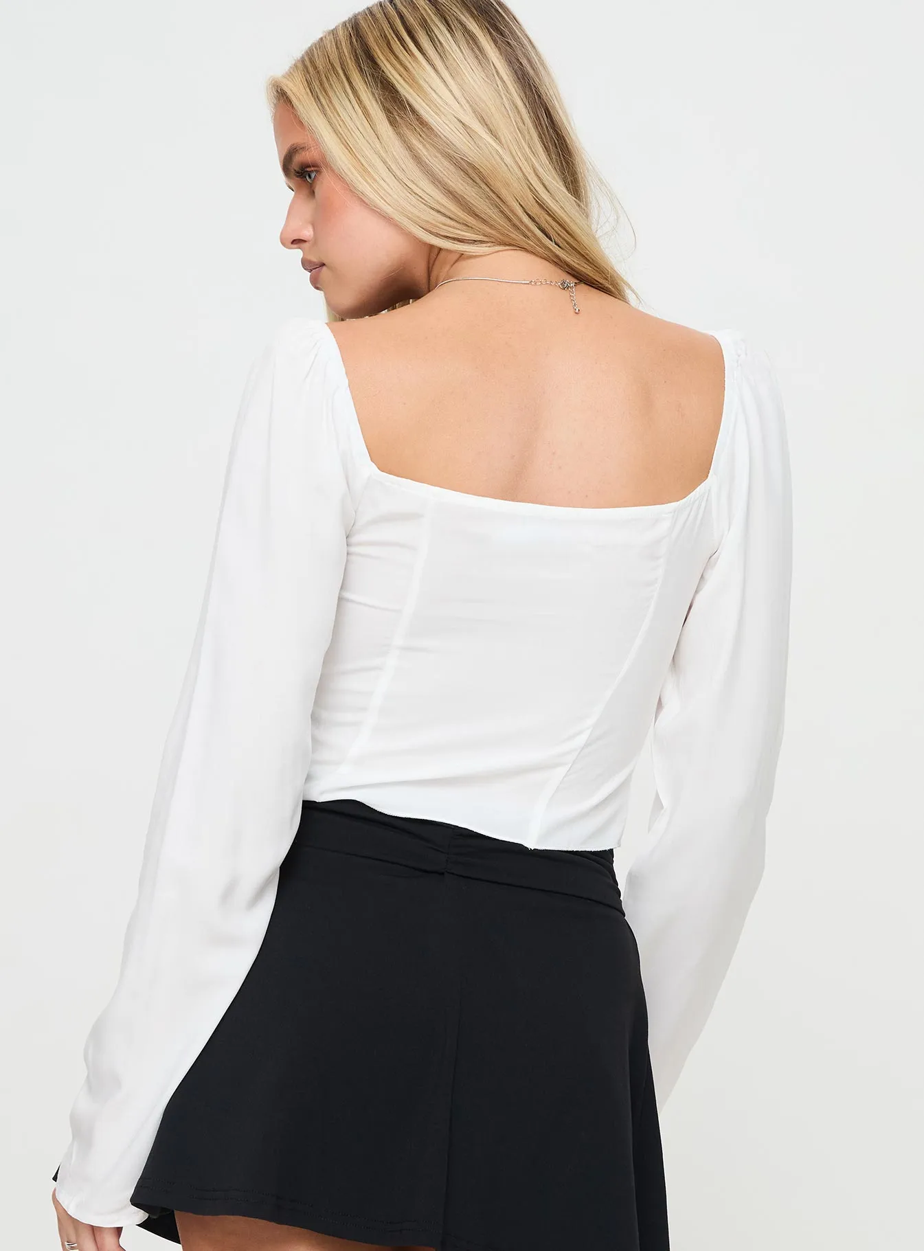 Kenzler Long Sleeve Top White sold by Princess Polly product image thumbnail 5
