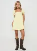 Beyond Linen Blend Mini Dress Yellow sold by Princess Polly