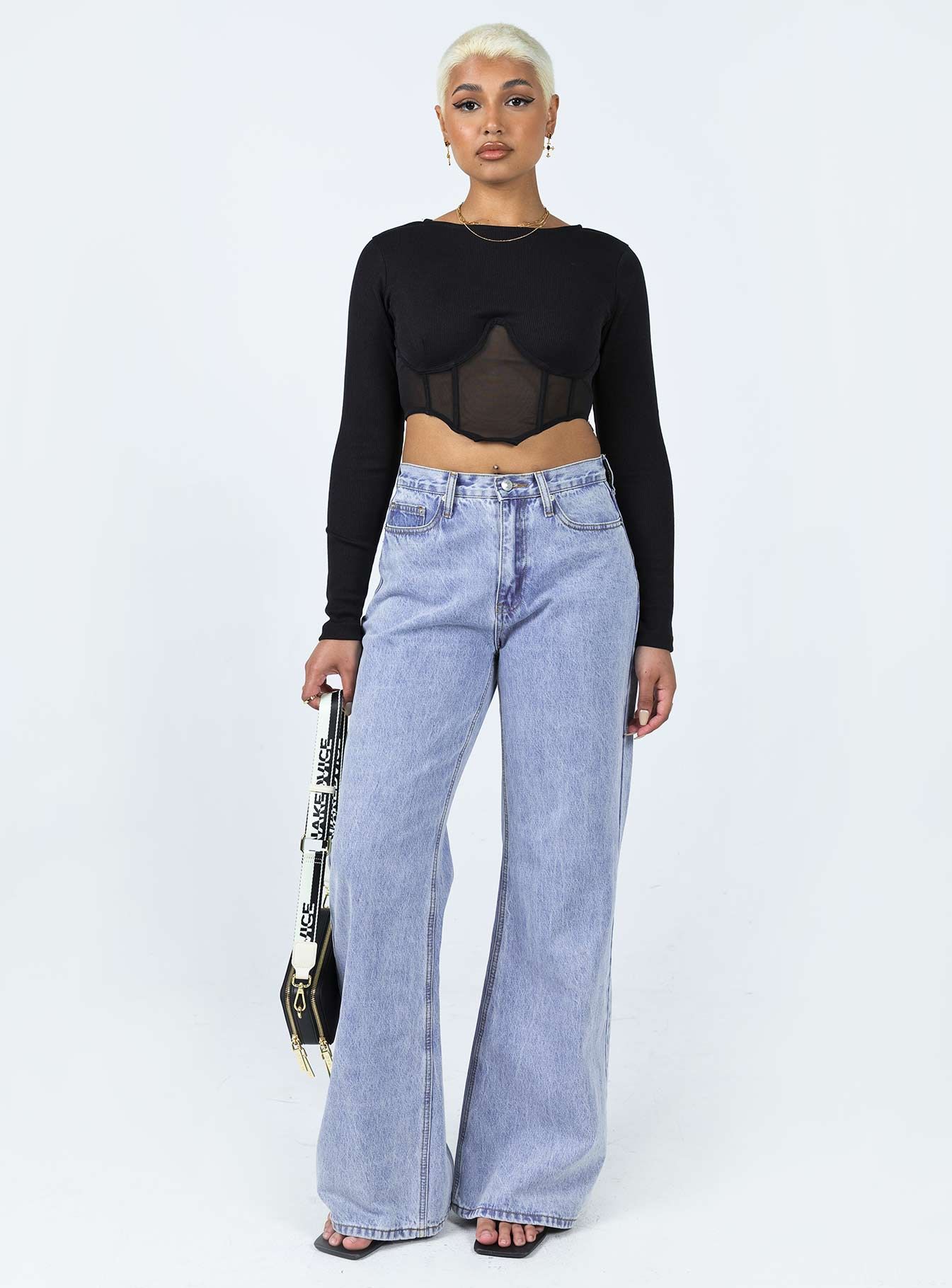 Not Your Baby Long Sleeve Top Black sold by Princess Polly product image thumbnail 2