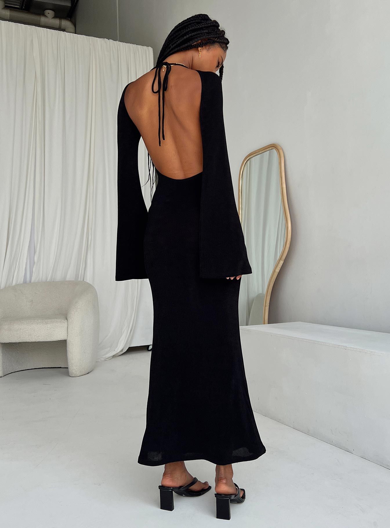 Amersham Long Sleeve Maxi Dress Black sold by Princess Polly product image thumbnail 4
