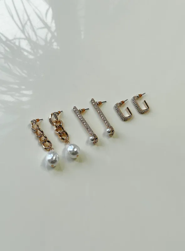 Jaimi Earring Pack Gold sold by Princess Polly