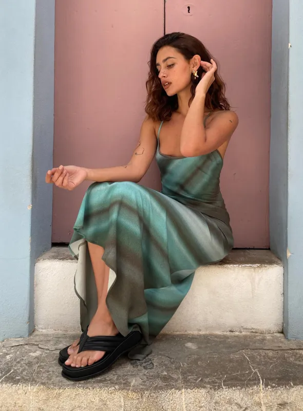 Otillie Maxi Dress Blue Multi sold by Princess Polly