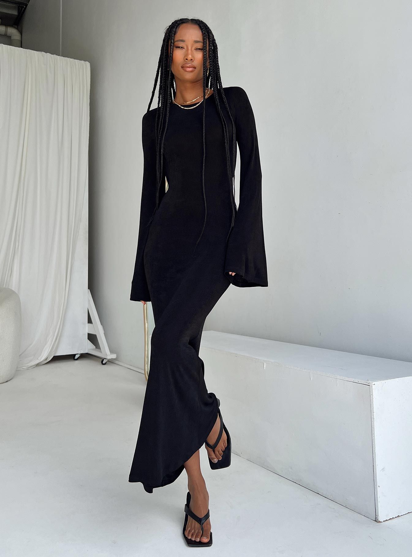 Amersham Long Sleeve Maxi Dress Black sold by Princess Polly product image thumbnail 2