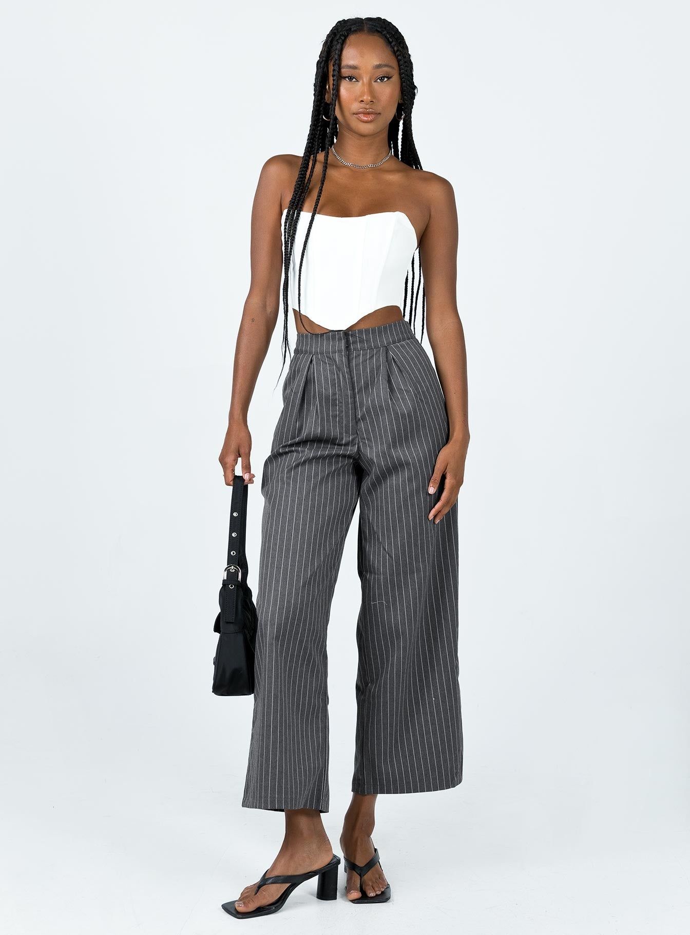 Montez Pants Grey Pinstripe sold by Princess Polly product image thumbnail 2
