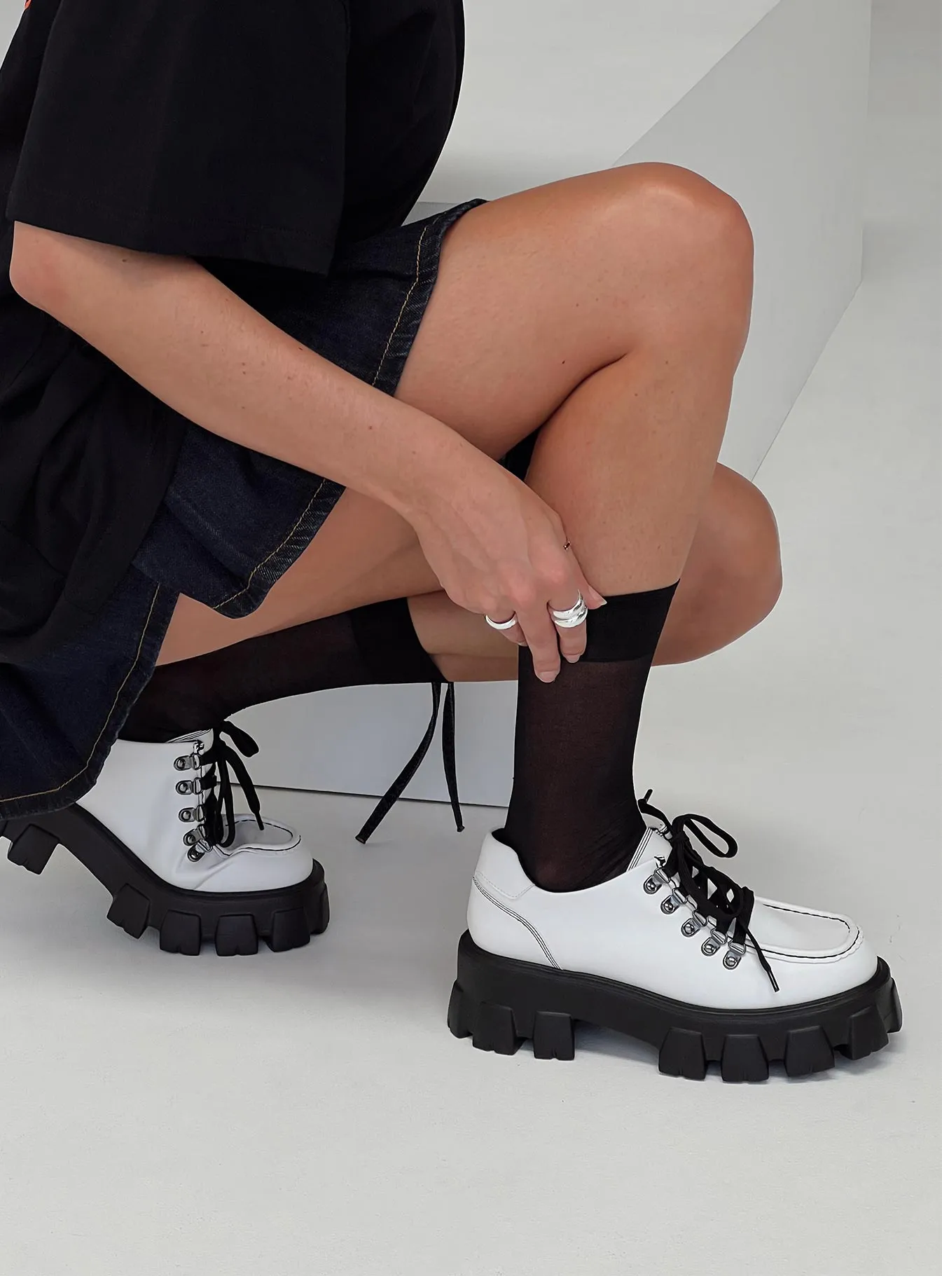 Jacquline Loafers Black & White sold by Princess Polly