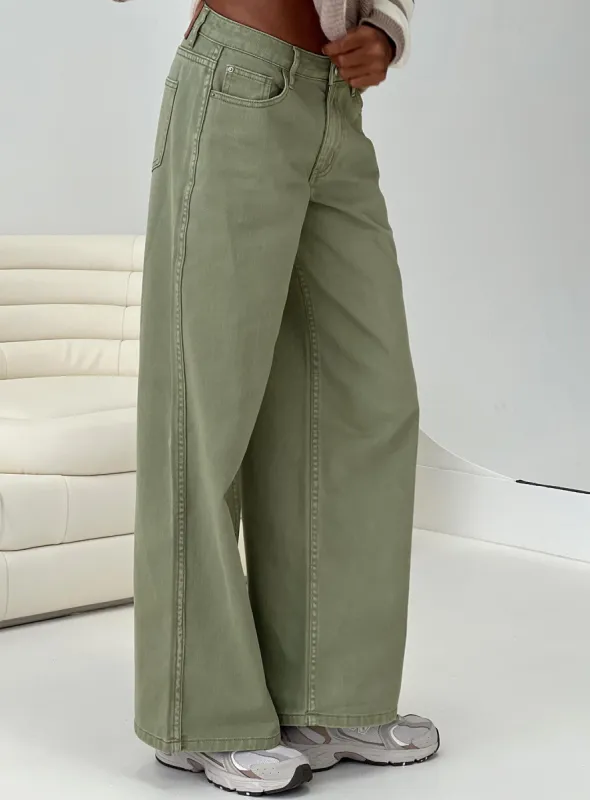 Ramos Low Rise Denim Jeans Sage sold by Princess Polly