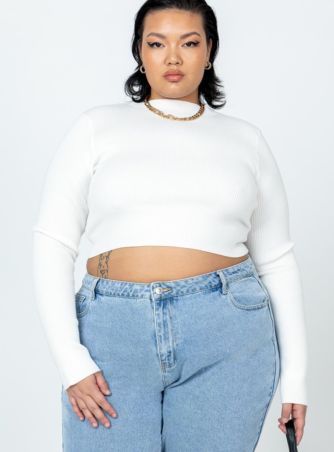 Arthur Long Sleeve Top White Curve sold by Princess Polly product image thumbnail 2
