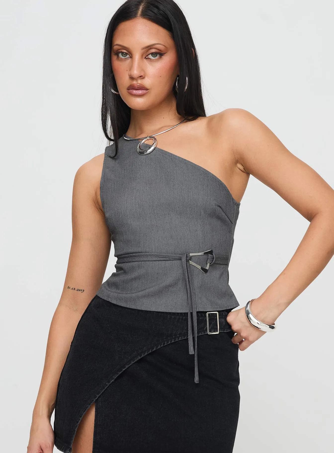 Sayaka Top Charcoal sold by Princess Polly product image thumbnail 2