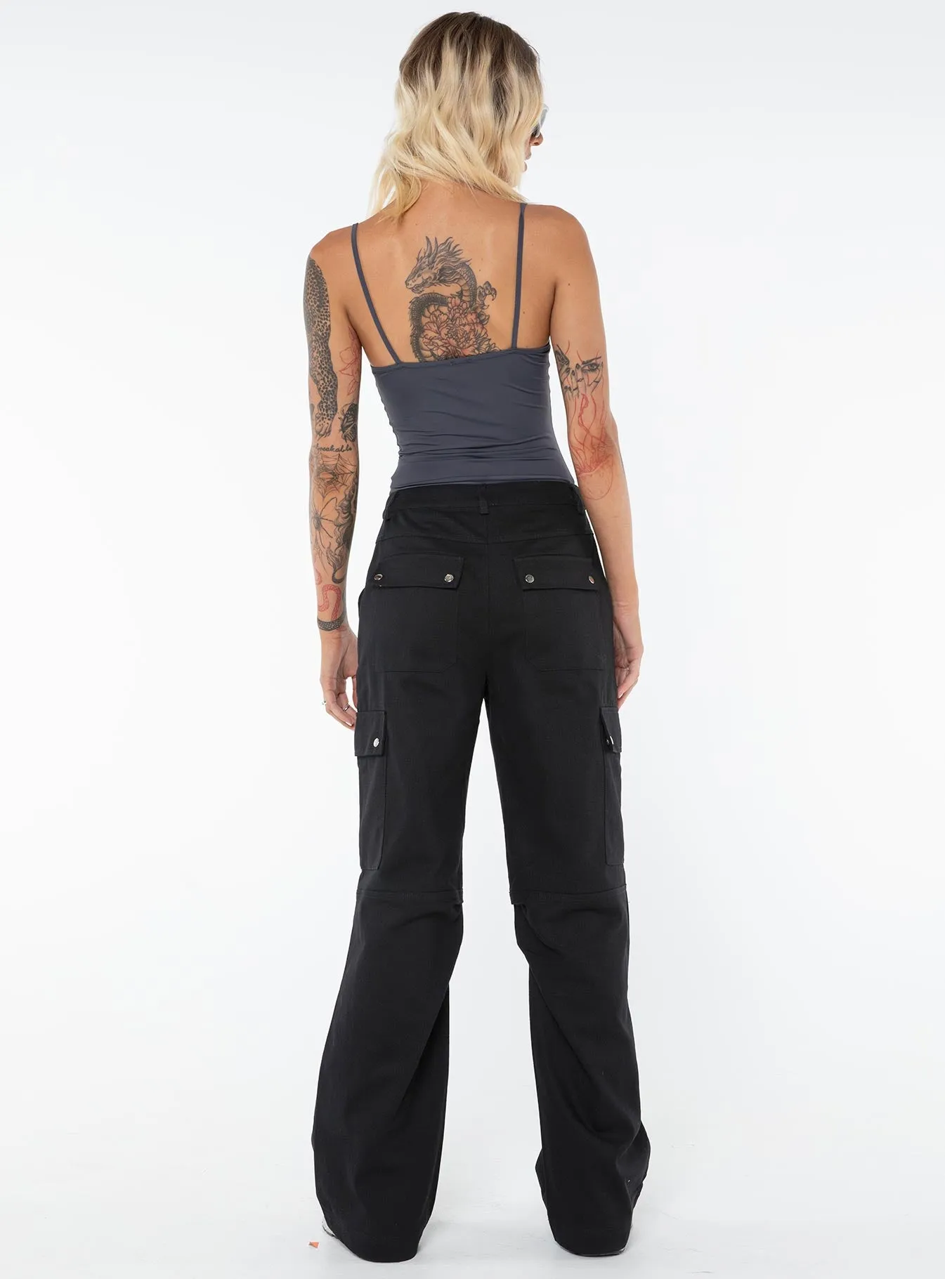 Fallout Mid Rise Cargo Pants Black Tall sold by Princess Polly product image thumbnail 5
