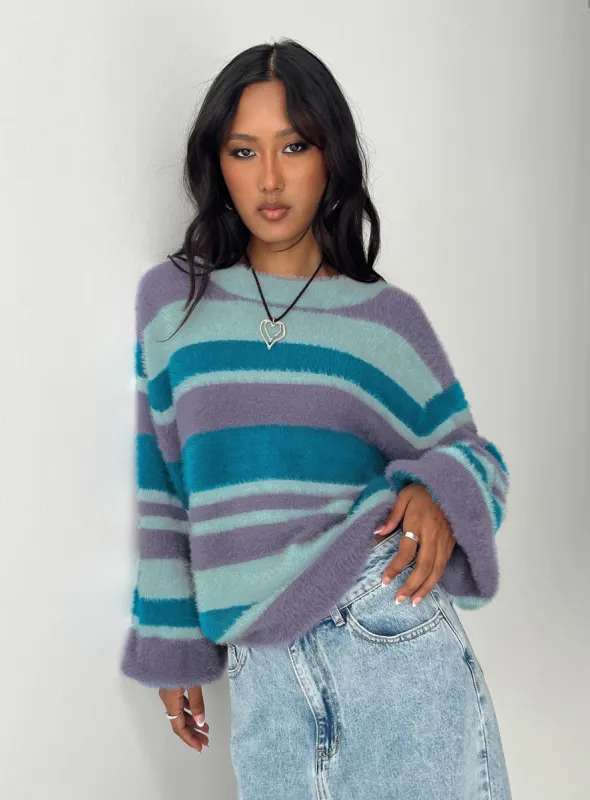 Mikko Sweater Blue Multi sold by Princess Polly