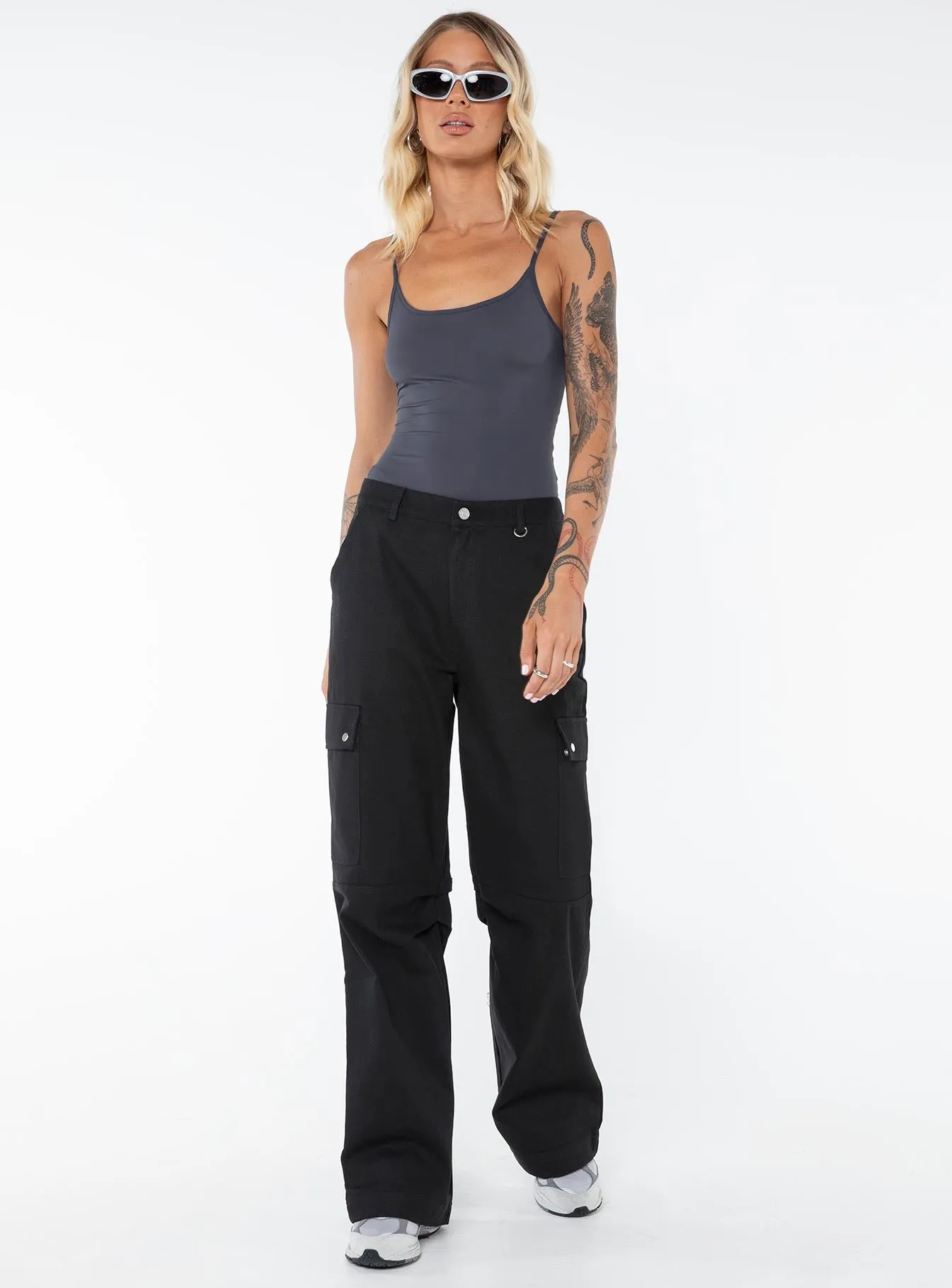 Fallout Mid Rise Cargo Pants Black Tall sold by Princess Polly product image thumbnail 3