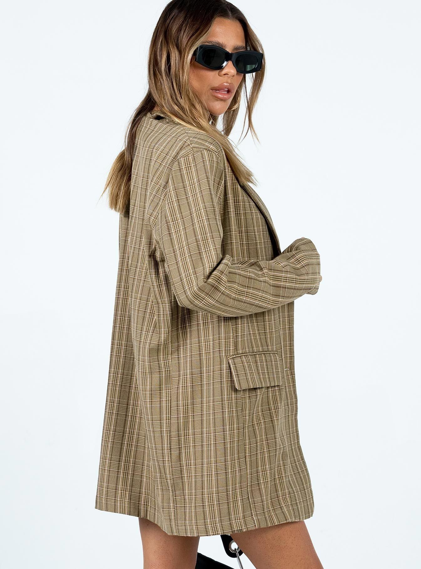 Paddie Plaid Blazer Multi sold by Princess Polly product image thumbnail 4
