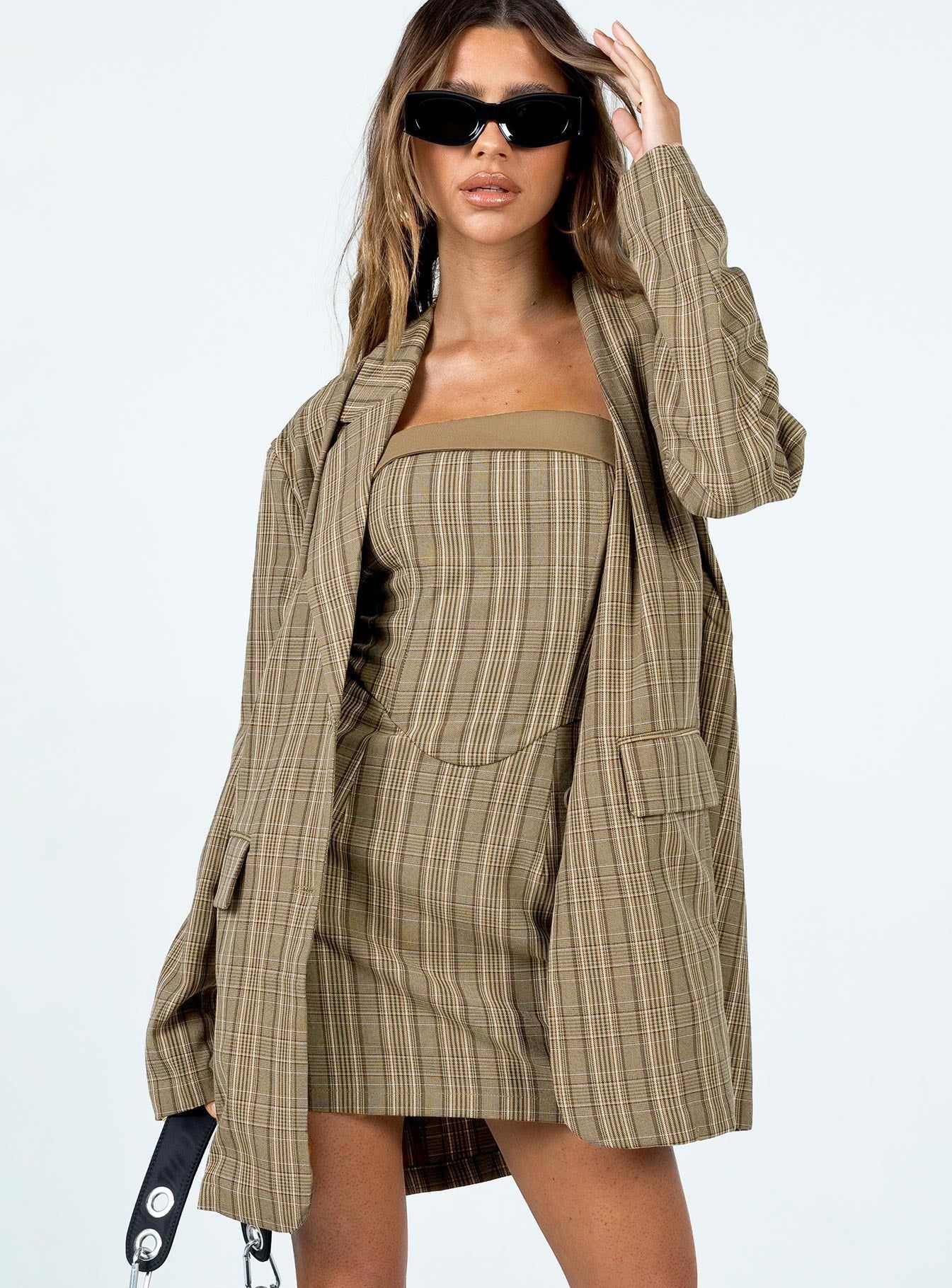 Paddie Plaid Blazer Multi sold by Princess Polly product image thumbnail 2