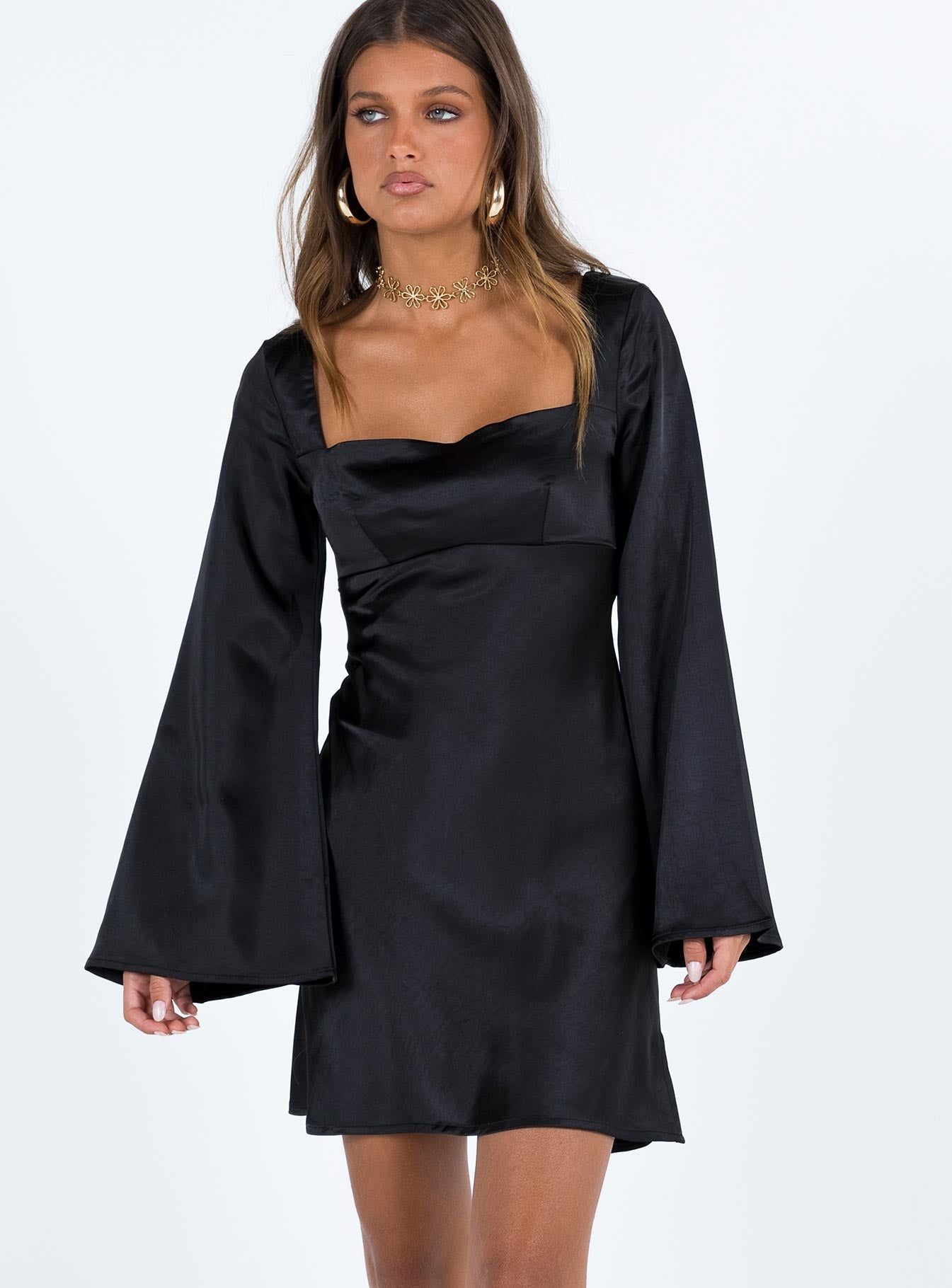 Braydon Long Sleeve Mini Dress Black sold by Princess Polly product image thumbnail 2