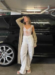 Miami Vice Swish Pant Ghost White sold by Princess Polly