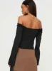 Avaah Off The Shoulder Top Black sold by Princess Polly