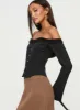 Avaah Off The Shoulder Top Black sold by Princess Polly