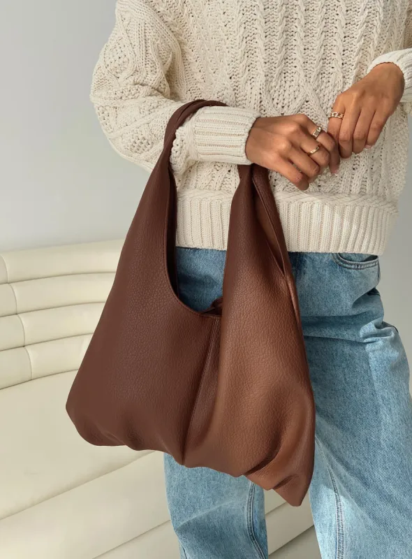 Zenia Shoulder Bag Brown sold by Princess Polly