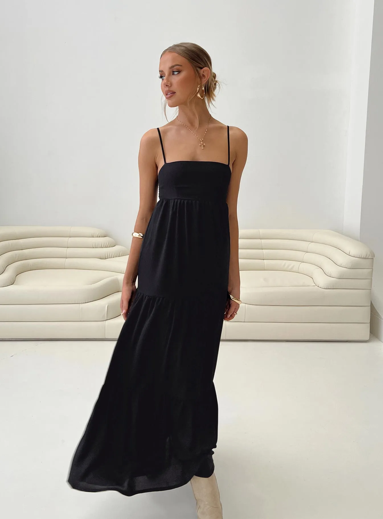 Dunster Maxi Dress Black sold by Princess Polly