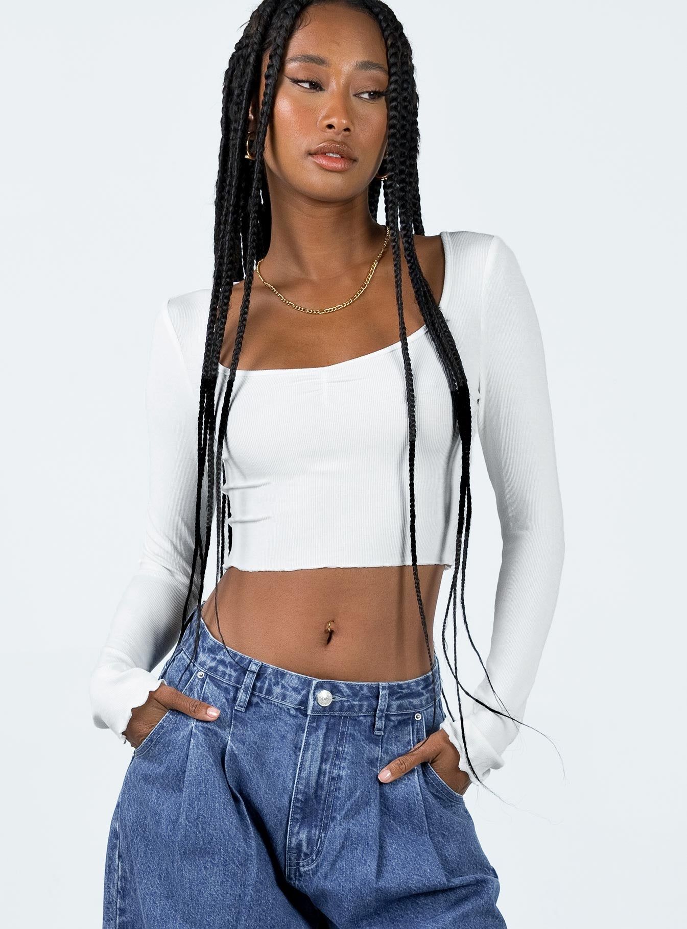 Corley Long Sleeve Top White sold by Princess Polly product image thumbnail 2