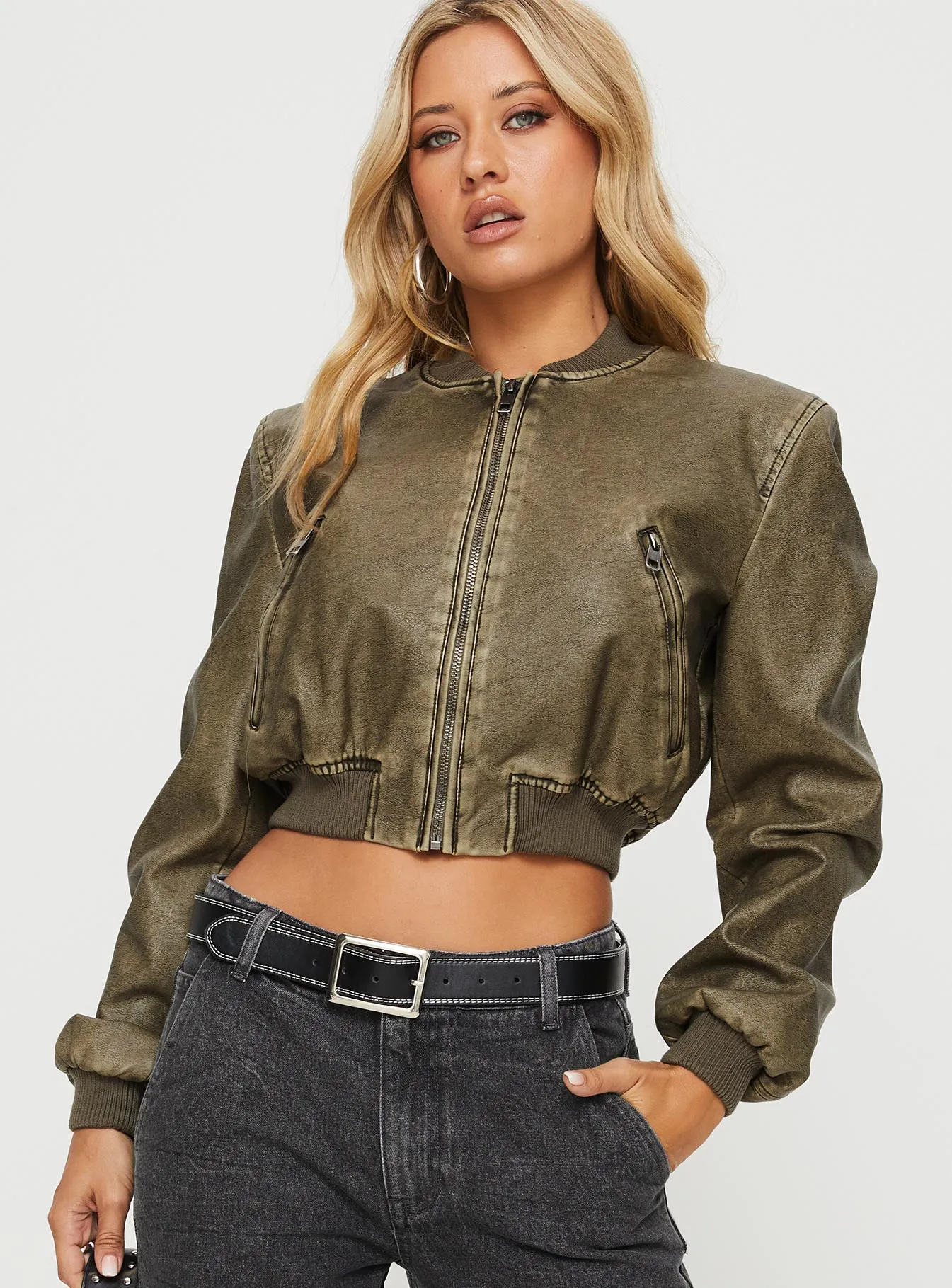 Allure Bomber Jacket Ash sold by Princess Polly product image thumbnail 2