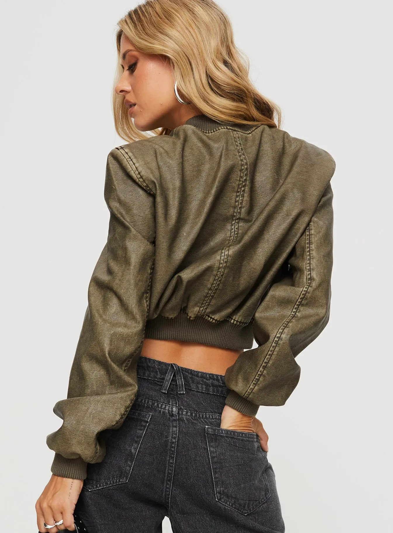 Allure Bomber Jacket Ash sold by Princess Polly product image thumbnail 5