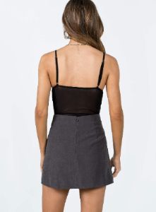 Peony Mini Skirt Charcoal sold by Princess Polly