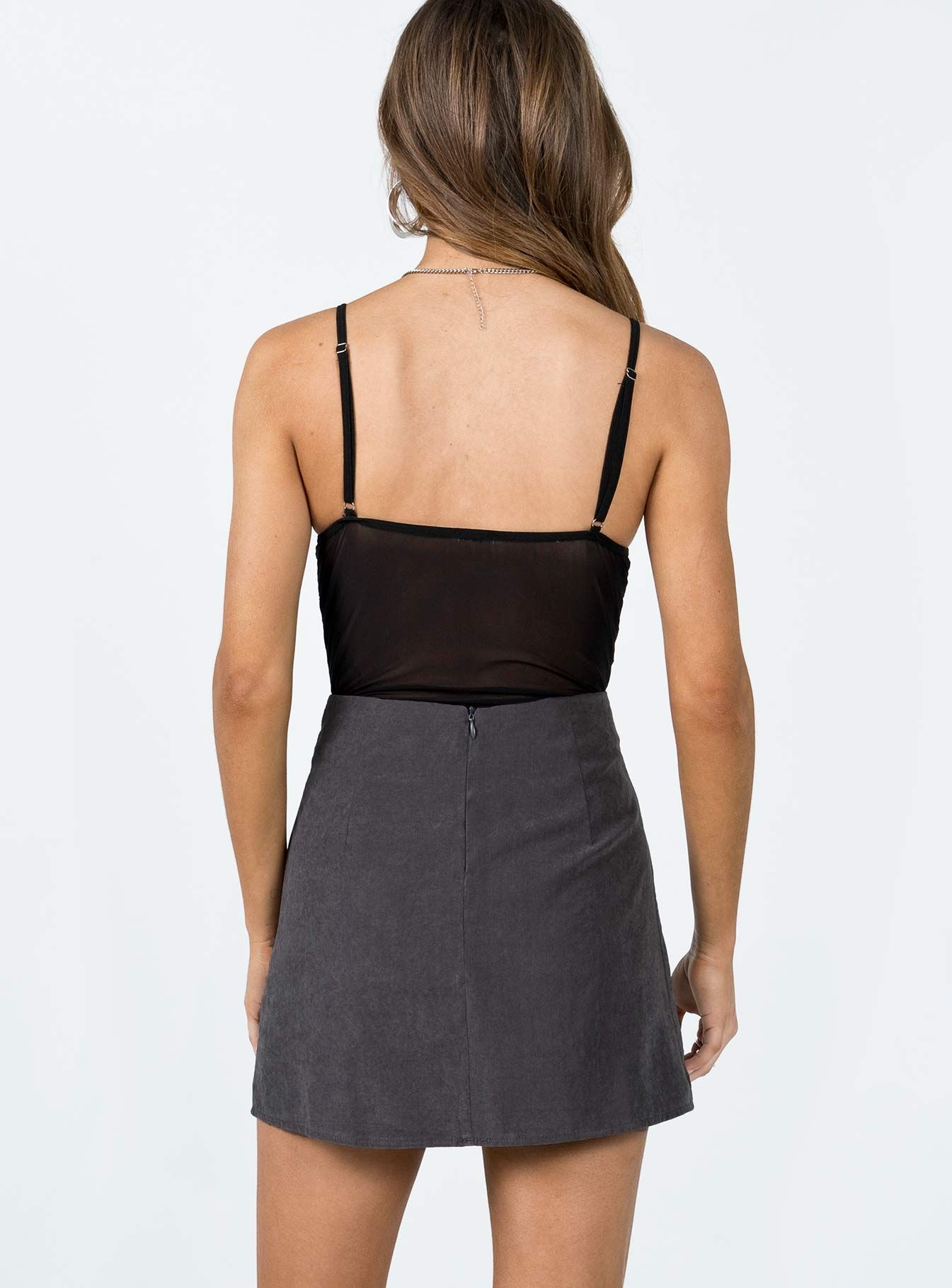 Peony Mini Skirt Charcoal sold by Princess Polly product image thumbnail 5