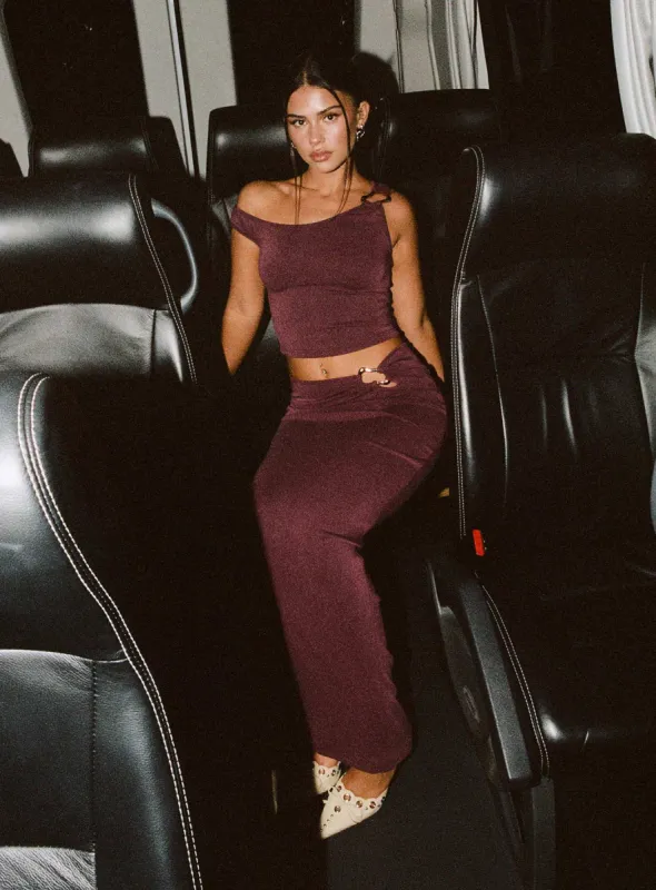 Whiley Maxi Skirt Mauve sold by Princess Polly