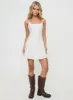 Elian Linen Blend Mini Dress White sold by Princess Polly
