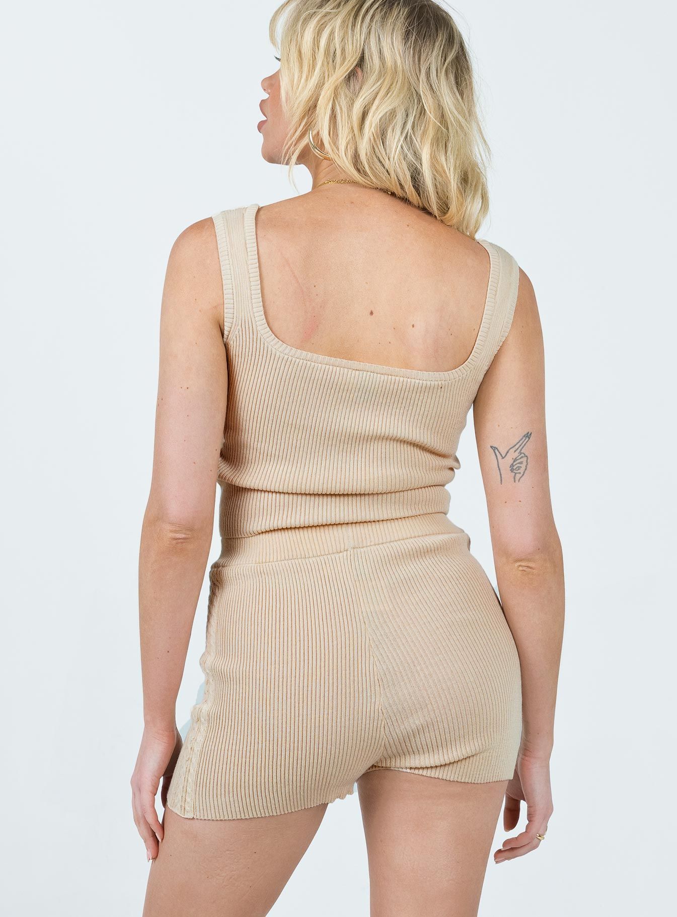 Maibelle Knit Shorts Beige sold by Princess Polly product image thumbnail 5