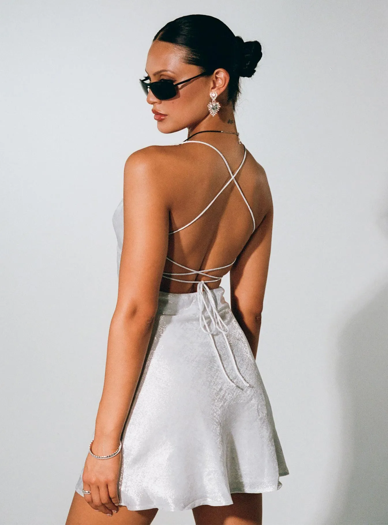 Clemence Mini Dress Silver sold by Princess Polly product image thumbnail 3